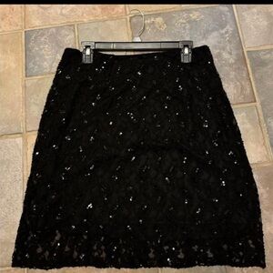 Vintage Lacy Black Skirt with Sequins